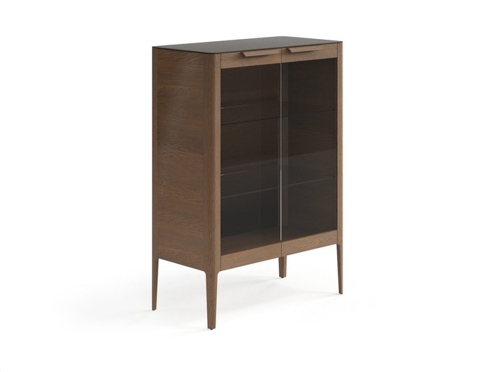 Мебель Витрина Piega. Цвет Дуб туманный матовый. Материал Массив дуба матовый. Коллекция Витрина Piega. Картинка.