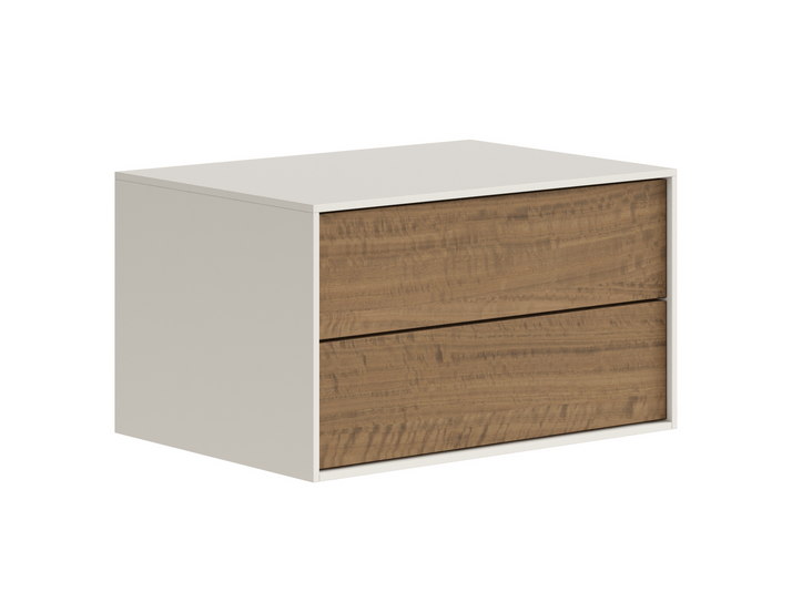 Мебель Тумба подвесная прикроватная Module 2 ящика. Цвет Ангора серая. Материал ЛДСП однотонный. Коллекция Тумба подвесная прикроватная Module 2 ящика. Картинка.