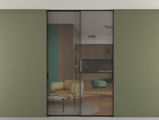 Перегородка Формато внутри проёма скрытое крепление в потолок 2 створки