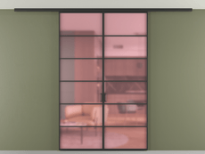 Перегородка Formato вдоль стены на потолок 2 створки